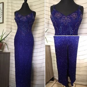 Vintage Patra Beaded Silk Gown